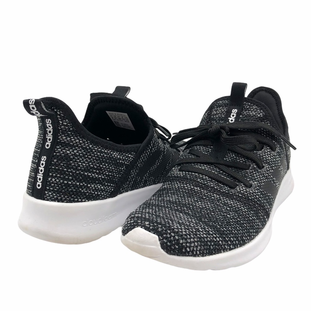 Adidas Cloudfoam Pure Running Sneaker, Black/White, Size 8